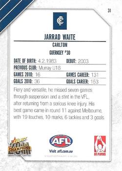 2011 Select AFL Champions #31 Jarrad Waite Back